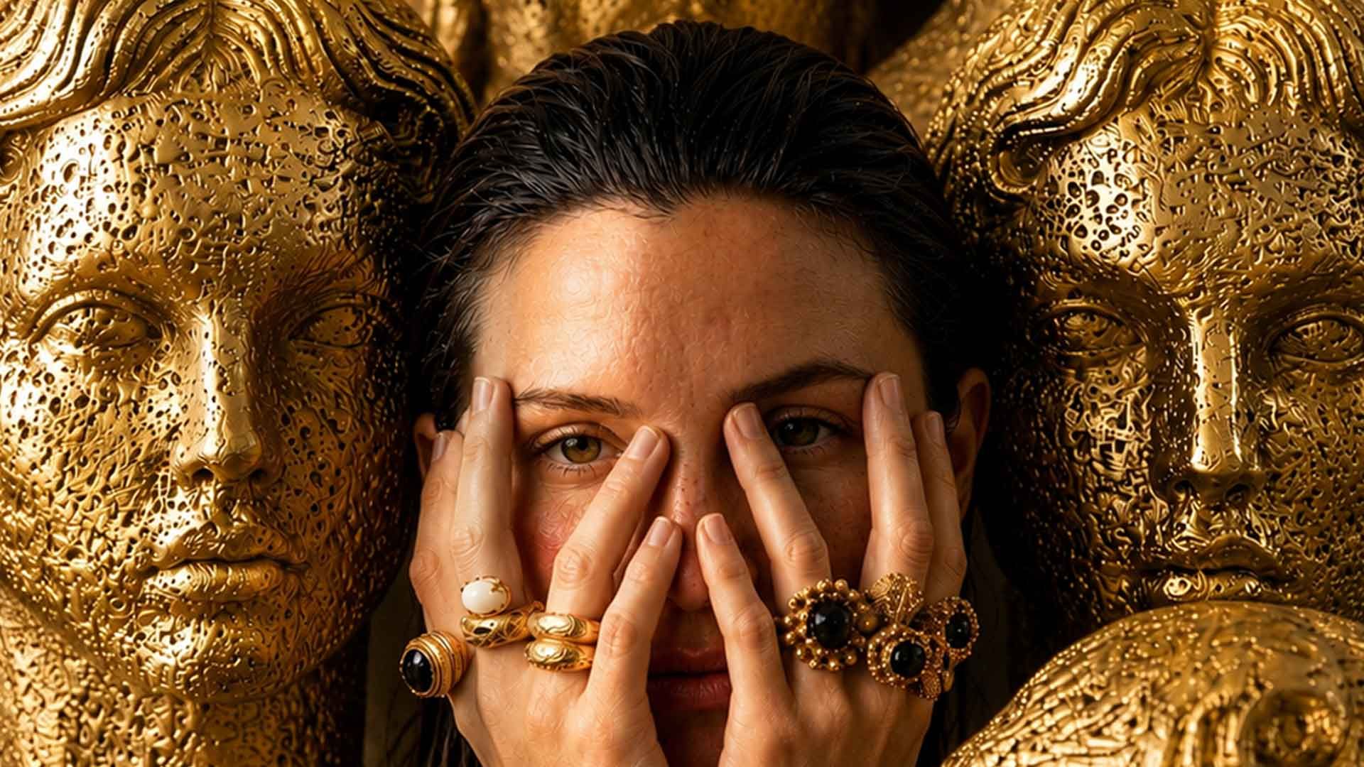 Campaña de joyería en oro escultórico
