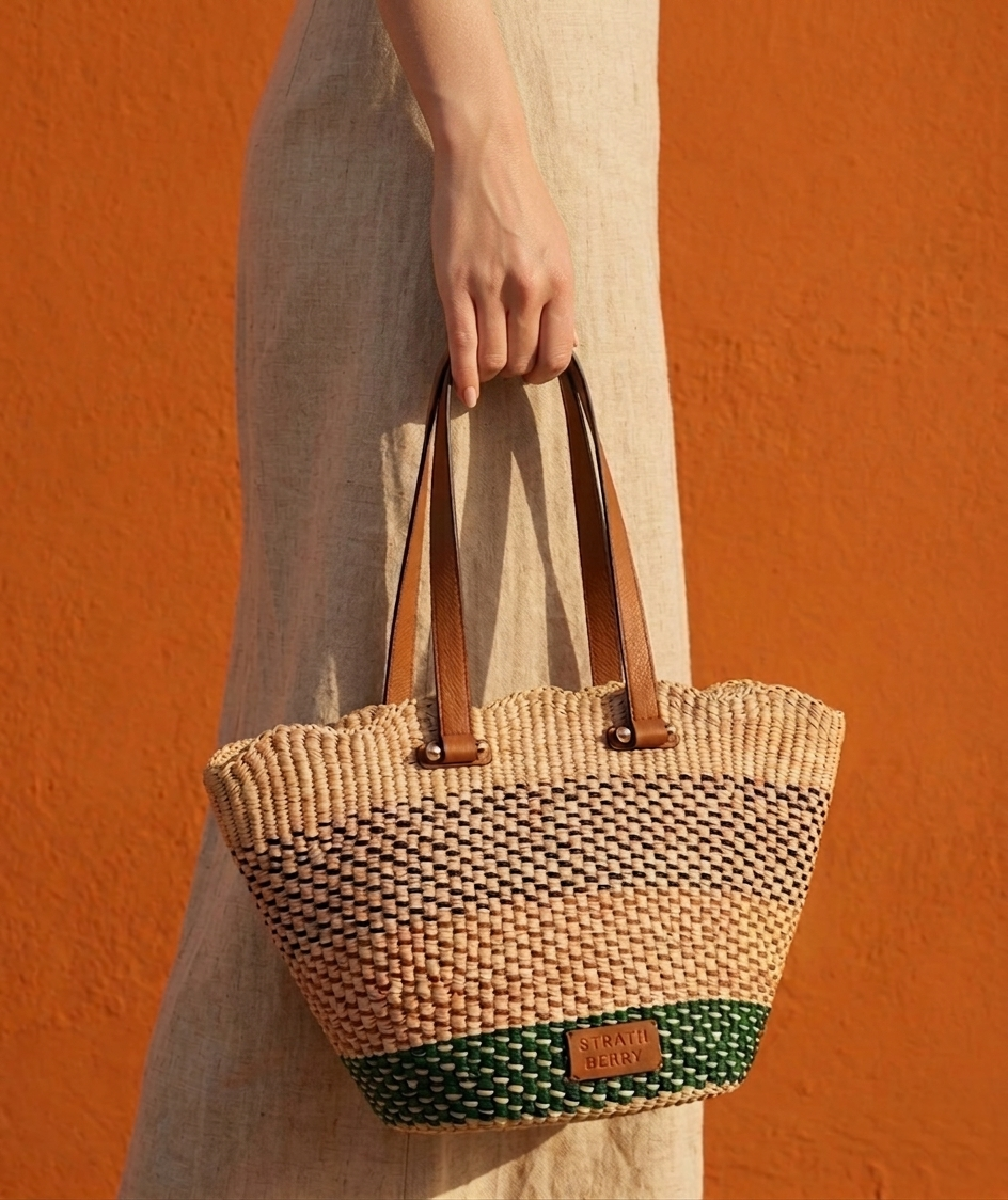 Woven raffia bag campaign